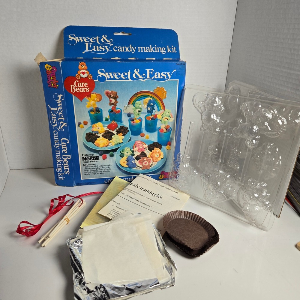 Vintage 1983 Sweet & Easy Care Bears Candy Making Kit Lollipop Mold Complete